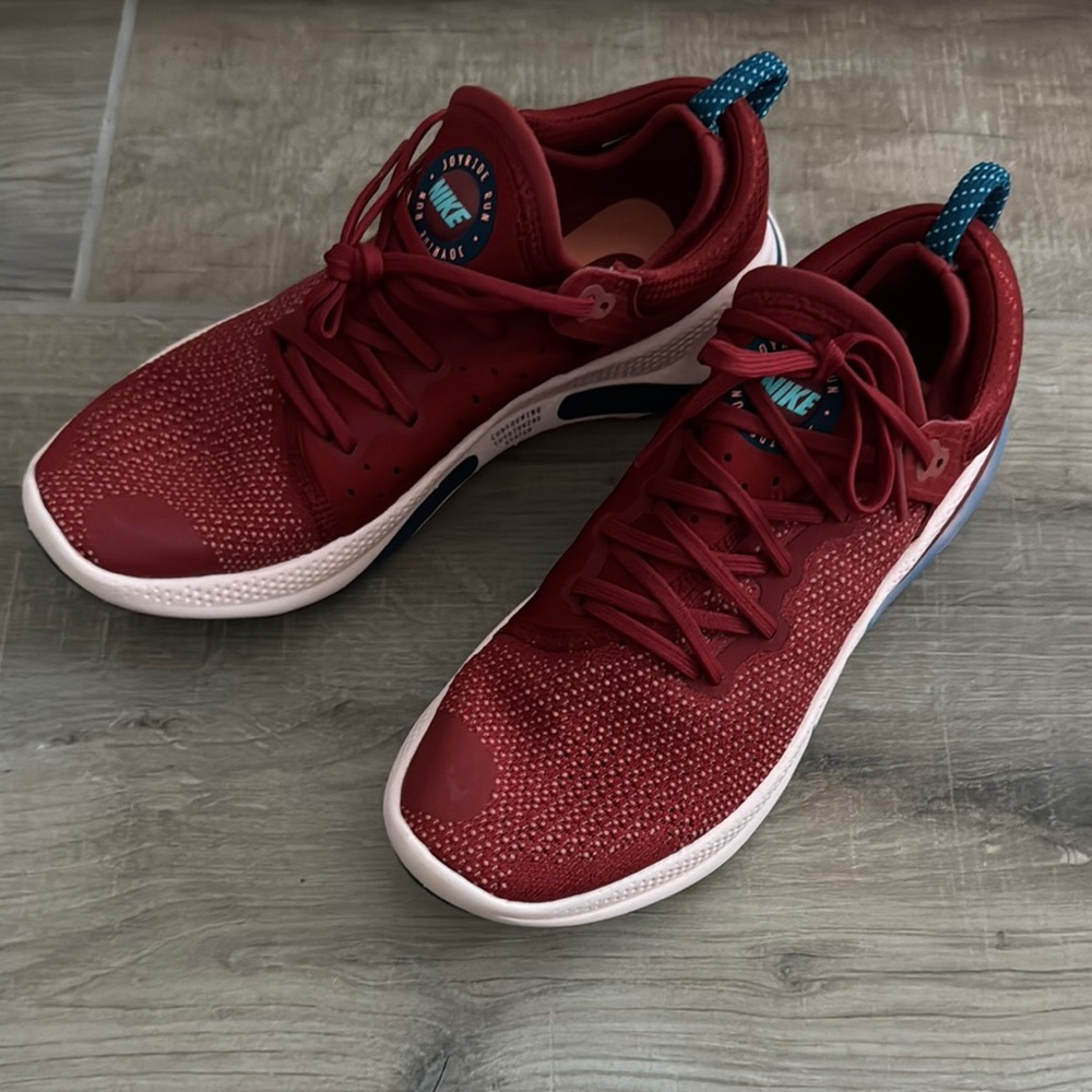Nike Red Athletic Shoes with Breathable Knit Design - joyride run